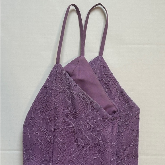 David's Bridal Lavender Lace Kids Dress - Picture 15 of 16